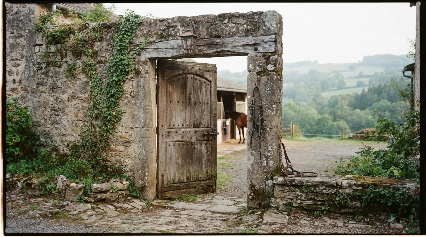 Entrée du Ecurie du Chateau d'Ygrande, centre équestre à Ygrande