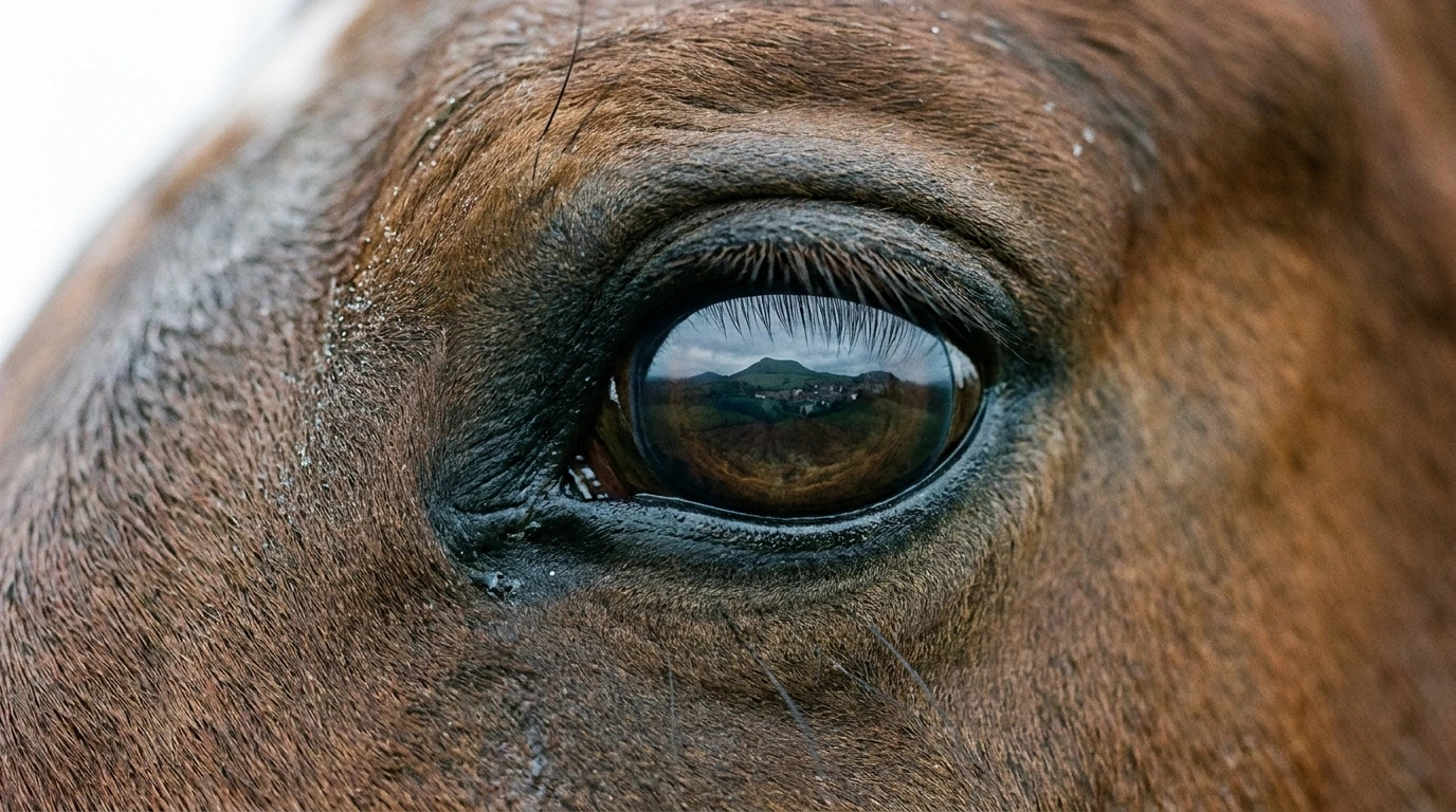 Un regard de cheval au Ecurie du Chateau d'Ygrande, Ygrande