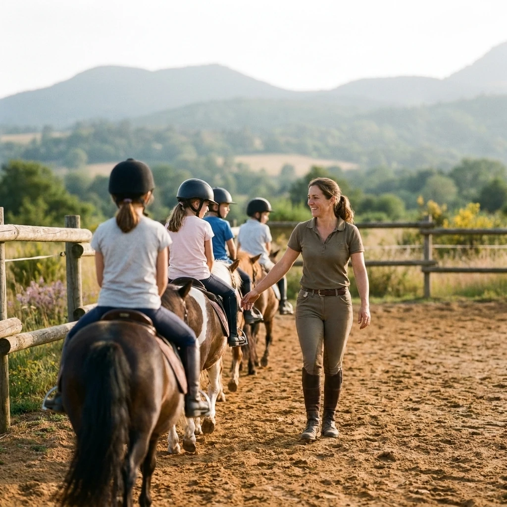 Cours de poney à Ygrande, Allier